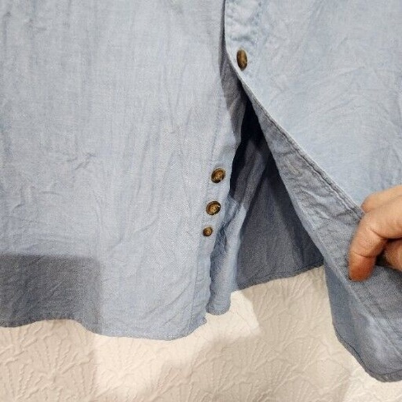 Carhartt Mens Large Blue Loose Fit Short Sleeve Button Up Western Workwear Logo‎ - Picture 5 of 6